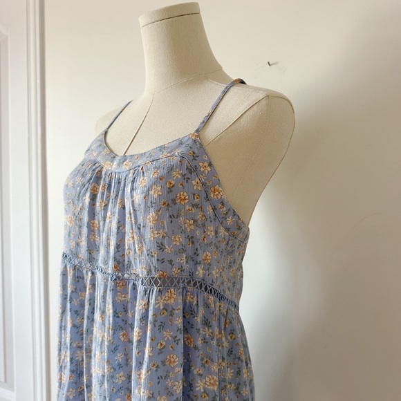 ⛱️ 2/20$ Wild Skye - womens baby blue summer floral maxi dress size small - Picture 4 of 9